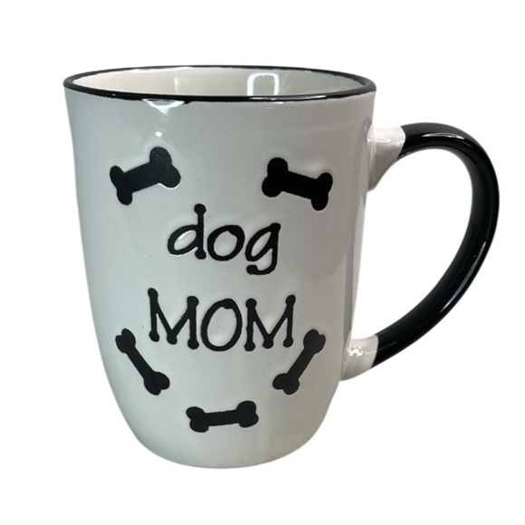 Petrageous Designs Dog Mom Hand Crafted Mug Black White Embossed 12oz - Picture 1 of 8